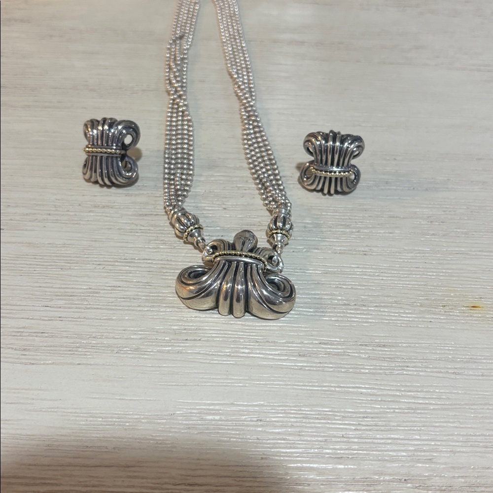 LAGOS Silver and Gold Necklace and Earrings